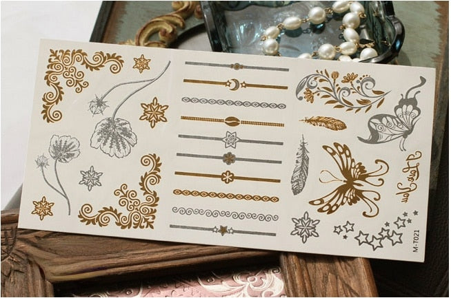 Metallic Body Art Tattoo Sticker - Top Boho