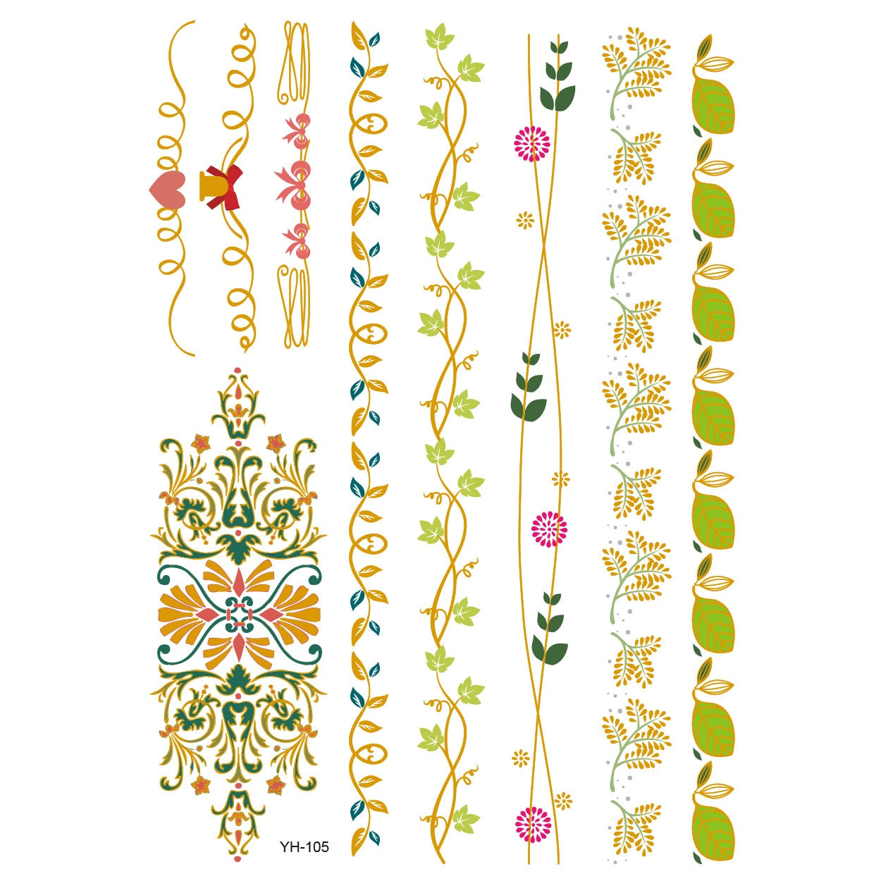 Metallic Body Art Tattoo Sticker - Top Boho
