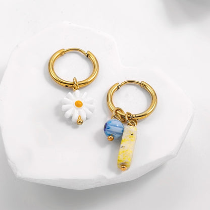 Boho Handmade Natural Stone Charm Earrings
