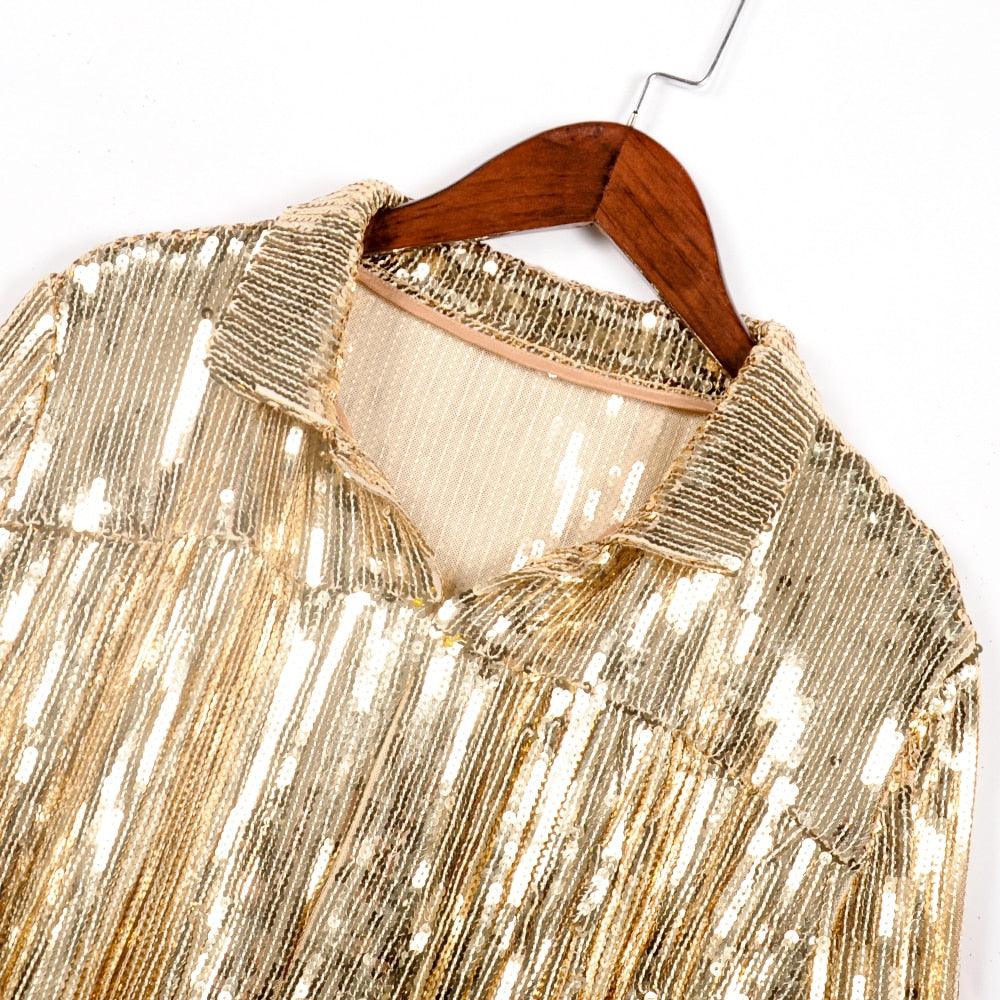 Tassel Sequin Jacket - Top Boho