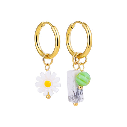Boho Handmade Natural Stone Charm Earrings