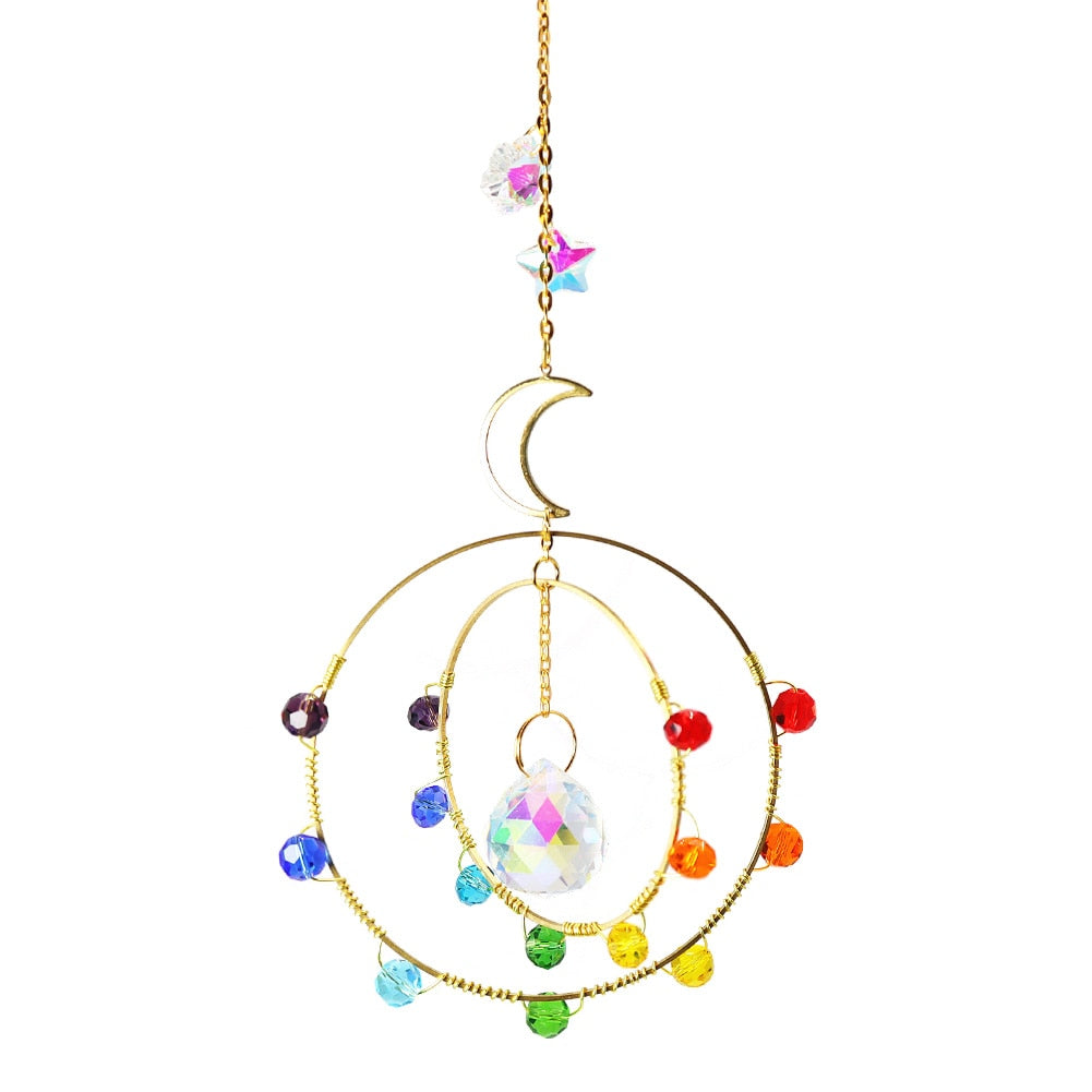 Crystal Wind Chime Rainbow Prisms Pendant - Top Boho