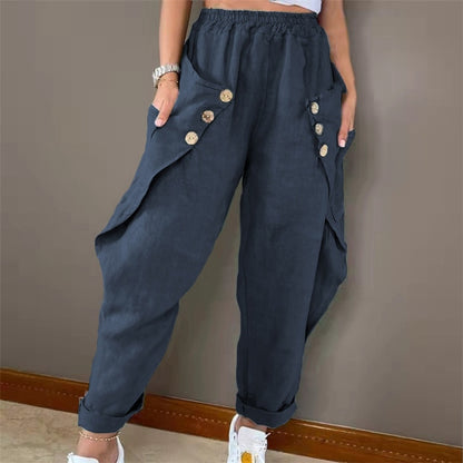 Boho Harem Pants with Buttons