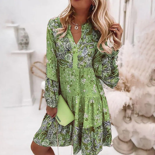 Boho Chic Floral Retro Dress - Top Boho