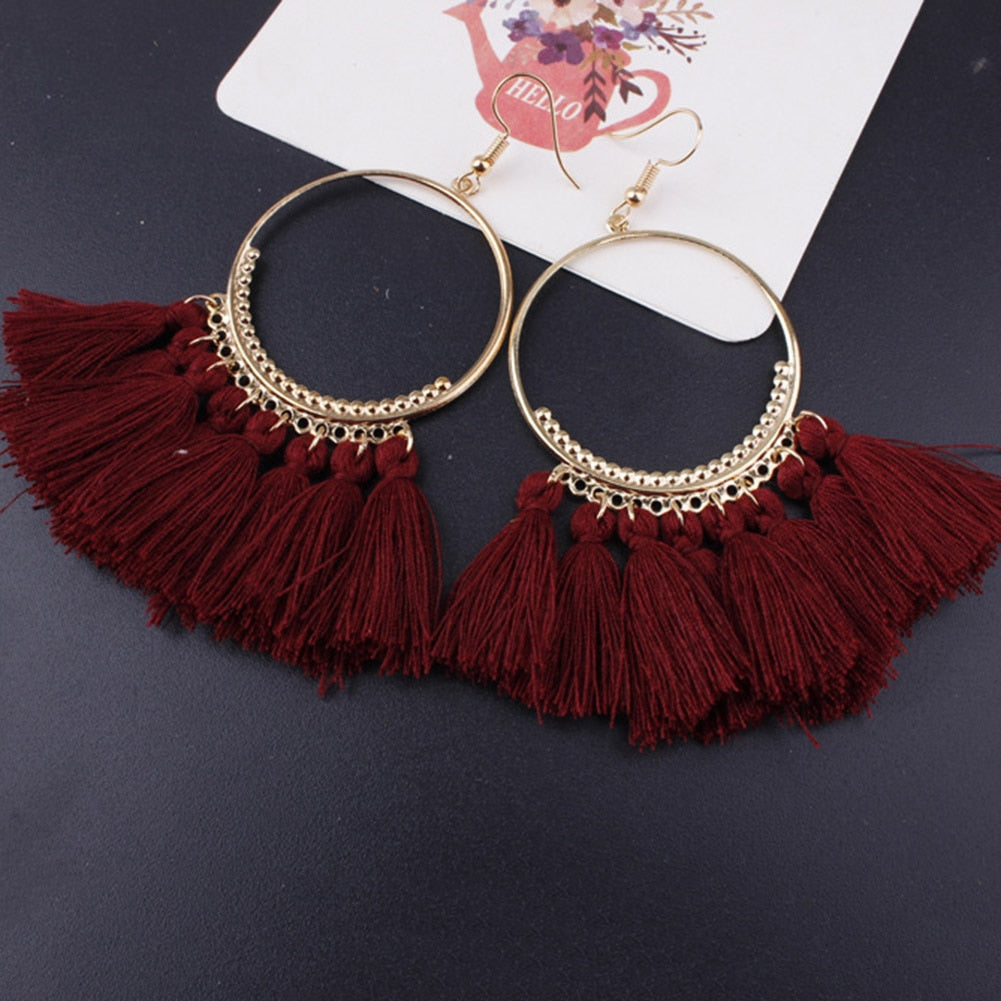 Bohemian Tassel Drop Earrings - Top Boho