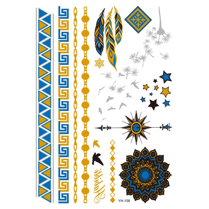 Metallic Body Art Tattoo Sticker - Top Boho