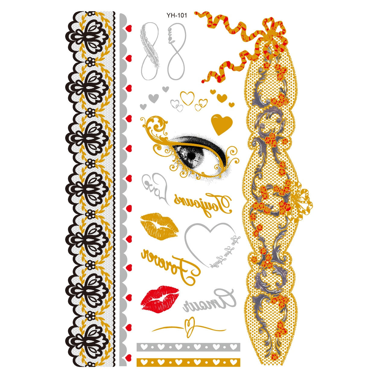 Metallic Body Art Tattoo Sticker - Top Boho