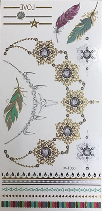 Metallic Body Art Tattoo Sticker - Top Boho