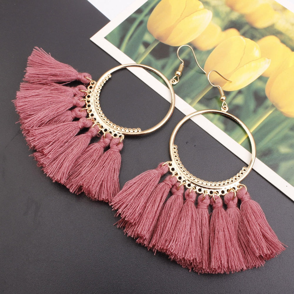 Bohemian Tassel Drop Earrings - Top Boho