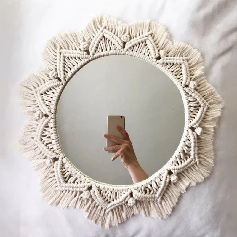 Boho Chic Macrame Round Mirror - Top Boho