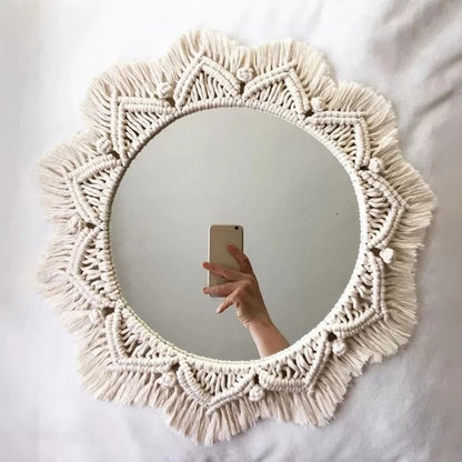 Boho Chic Macrame Round Mirror - Top Boho
