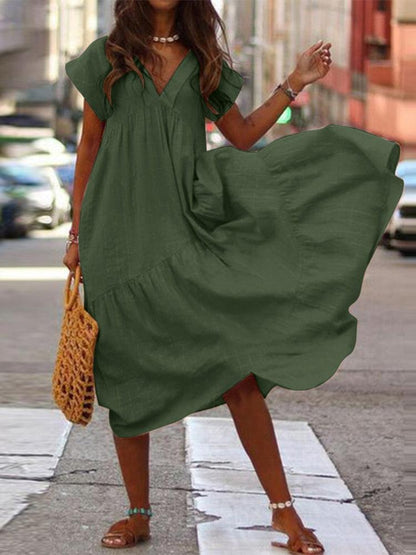 Bohemian V-Neck Dress - Top Boho