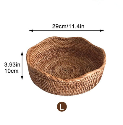 Hand-woven Rattan Storage Baskets - Top Boho