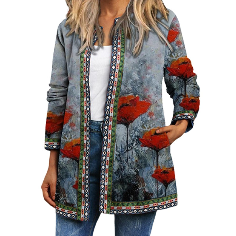 Boho Chic Floral Vintage Jacket - Top Boho