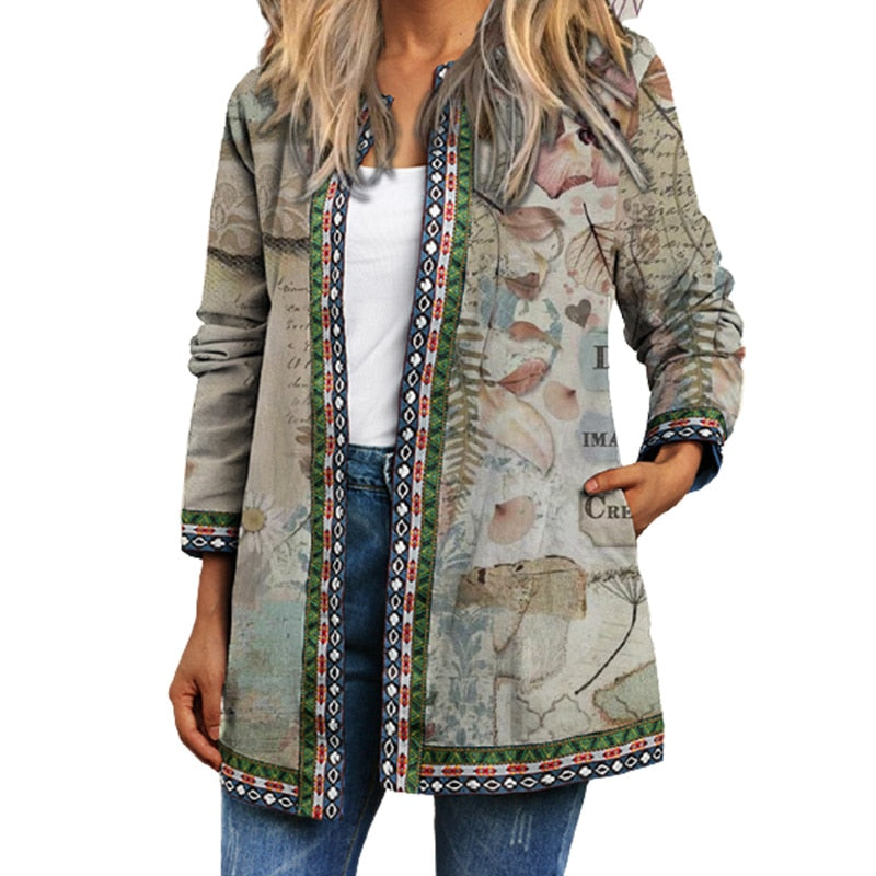 Boho Chic Floral Vintage Jacket - Top Boho