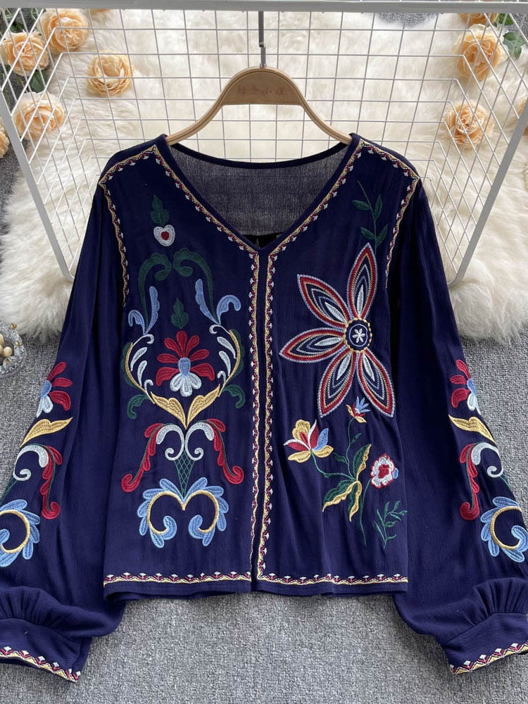 Bohemian Embroidered Blouse - Top Boho