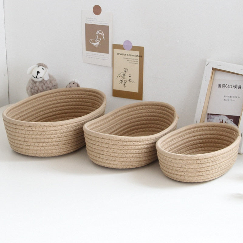 Boho Cotton Rope Storage Baskets