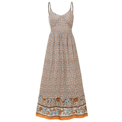 Boho Floral Spaghetti Strap Dress - Top Boho