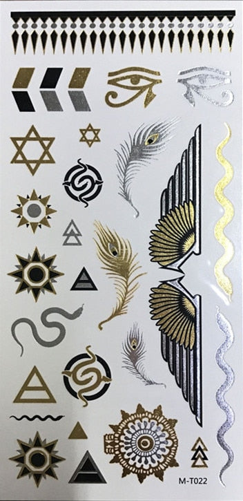 Metallic Body Art Tattoo Sticker - Top Boho