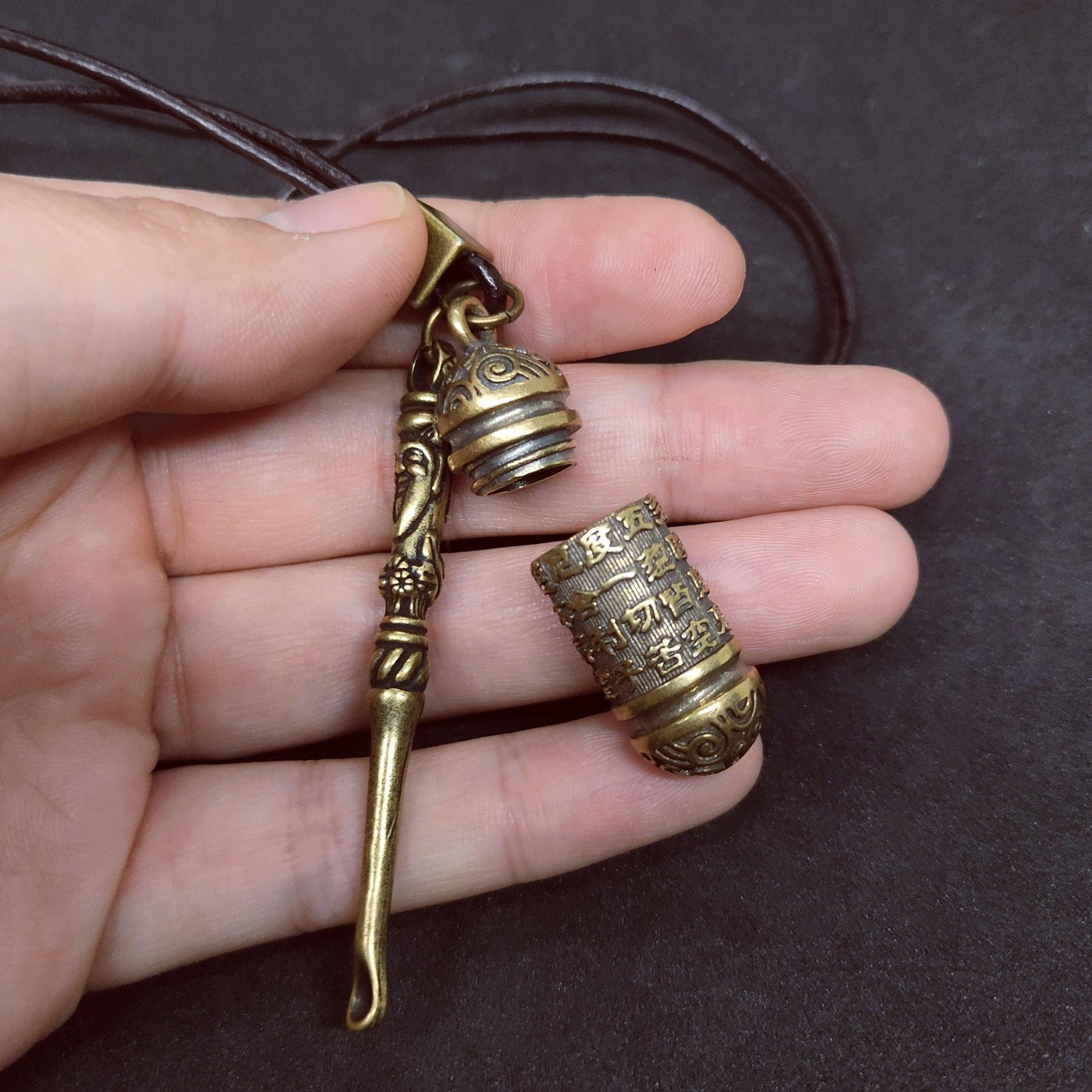 Mini Spoon with Brass Jar Pendants - Top Boho