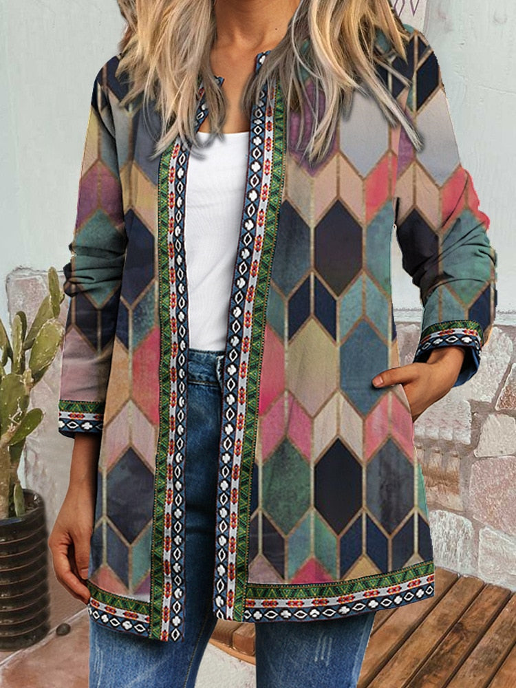 Boho Chic Floral Vintage Jacket - Top Boho