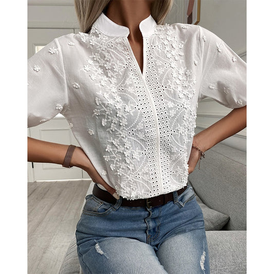 Boho Chic Hollow-out Blouse - Top Boho