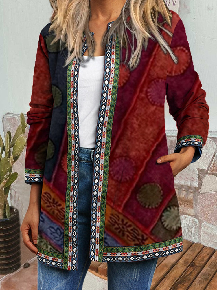 Boho Chic Floral Vintage Jacket - Top Boho