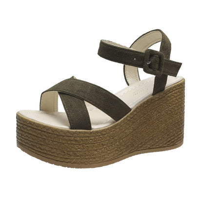 Boho Espadrille Wedge Ankle Strap Sandal