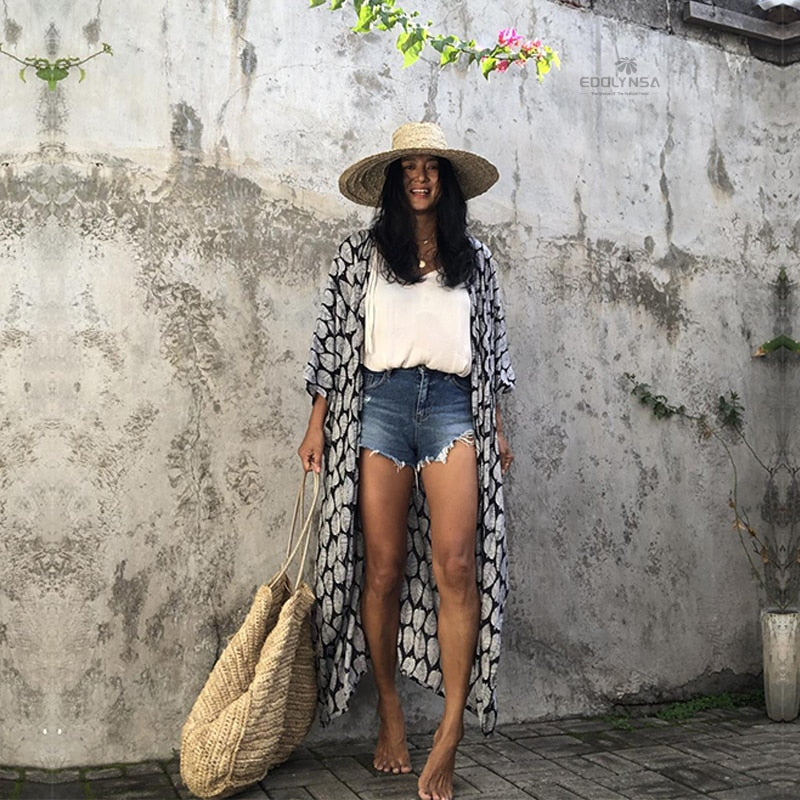 Embroidery Kaftan Boho Beach Tunic - Top Boho