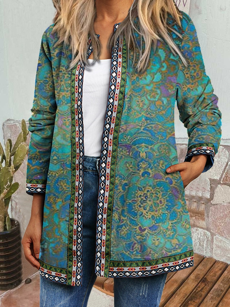 Boho Chic Floral Vintage Jacket - Top Boho