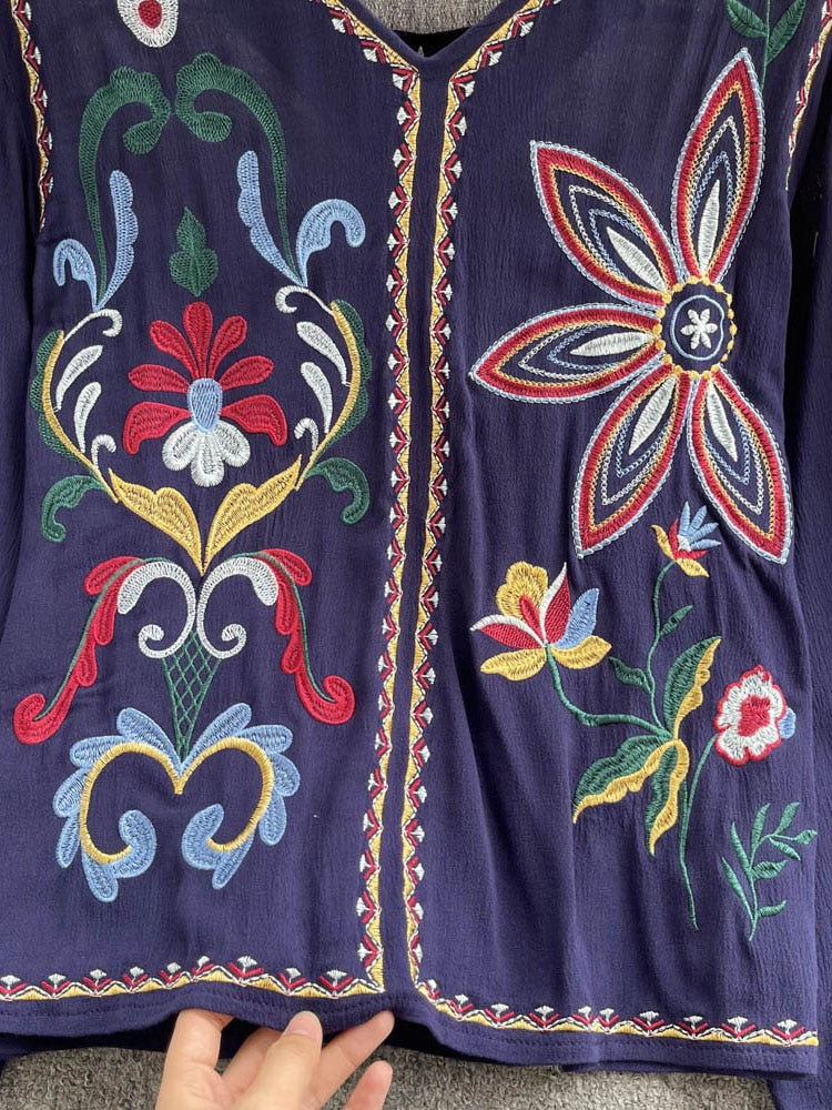Bohemian Embroidered Blouse - Top Boho