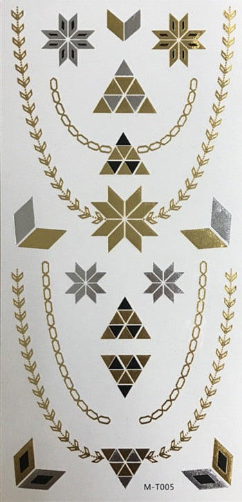 Metallic Body Art Tattoo Sticker - Top Boho