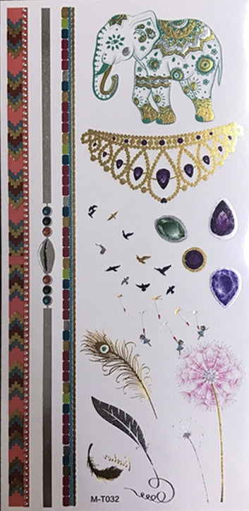 Metallic Body Art Tattoo Sticker - Top Boho