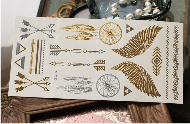 Metallic Body Art Tattoo Sticker - Top Boho