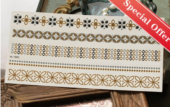 Metallic Body Art Tattoo Sticker - Top Boho
