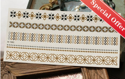 Metallic Body Art Tattoo Sticker - Top Boho