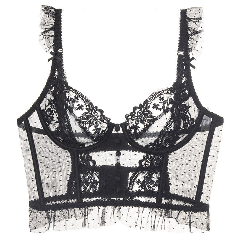 Push-Up Lace Bustier & Panty - Top Boho