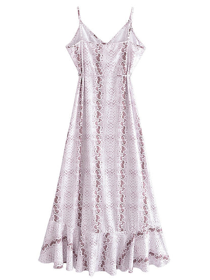 Boho Snake Print Maxi Dress
