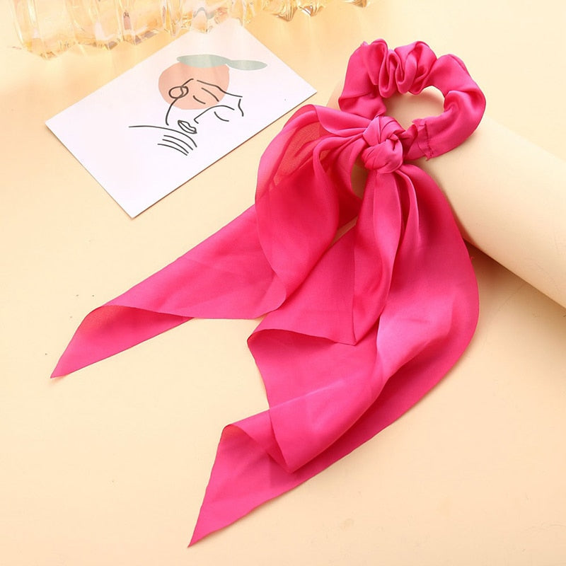 Boho Chic Ribbon Hair Scrunchies