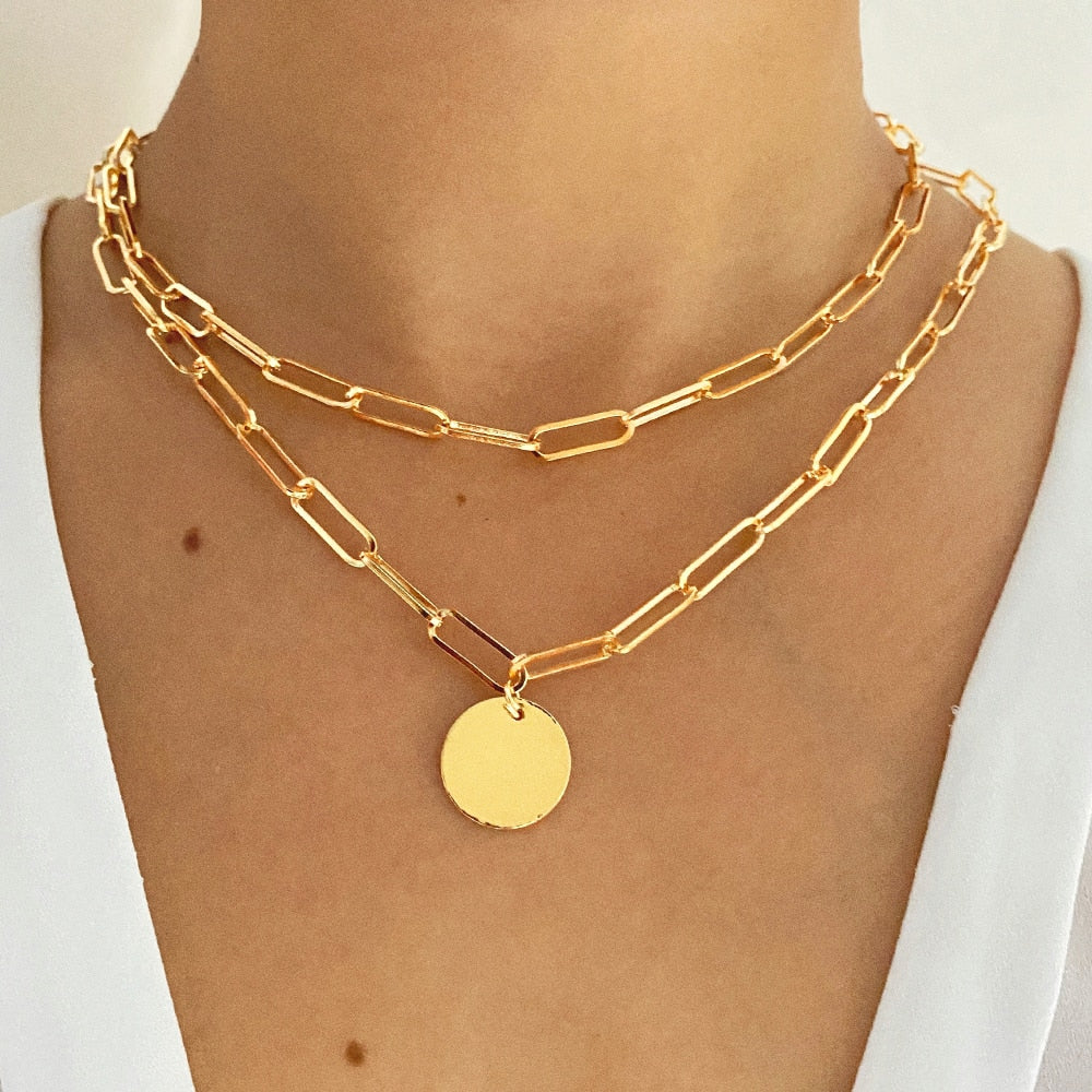 Boho Multi Layered Coin Pendant Necklaces - Top Boho