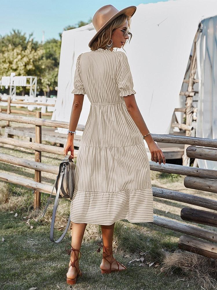 Boho Chic Striped Dress - Top Boho