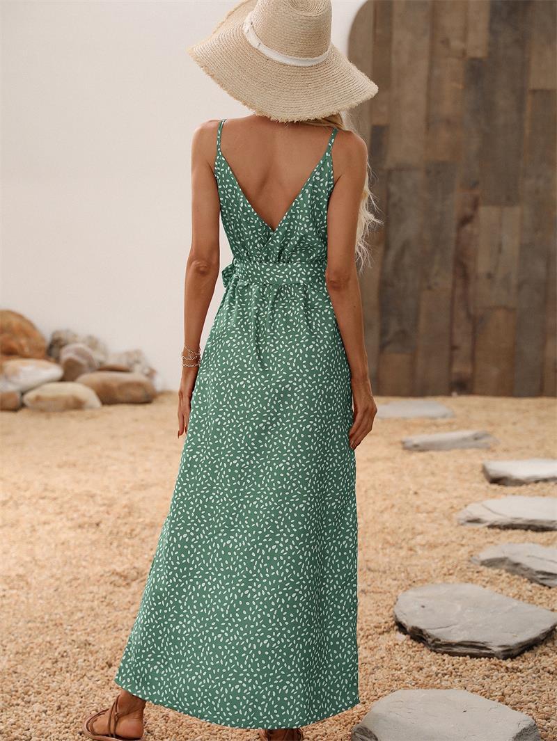 Boho Floral Pattern Maxi Dress - Top Boho