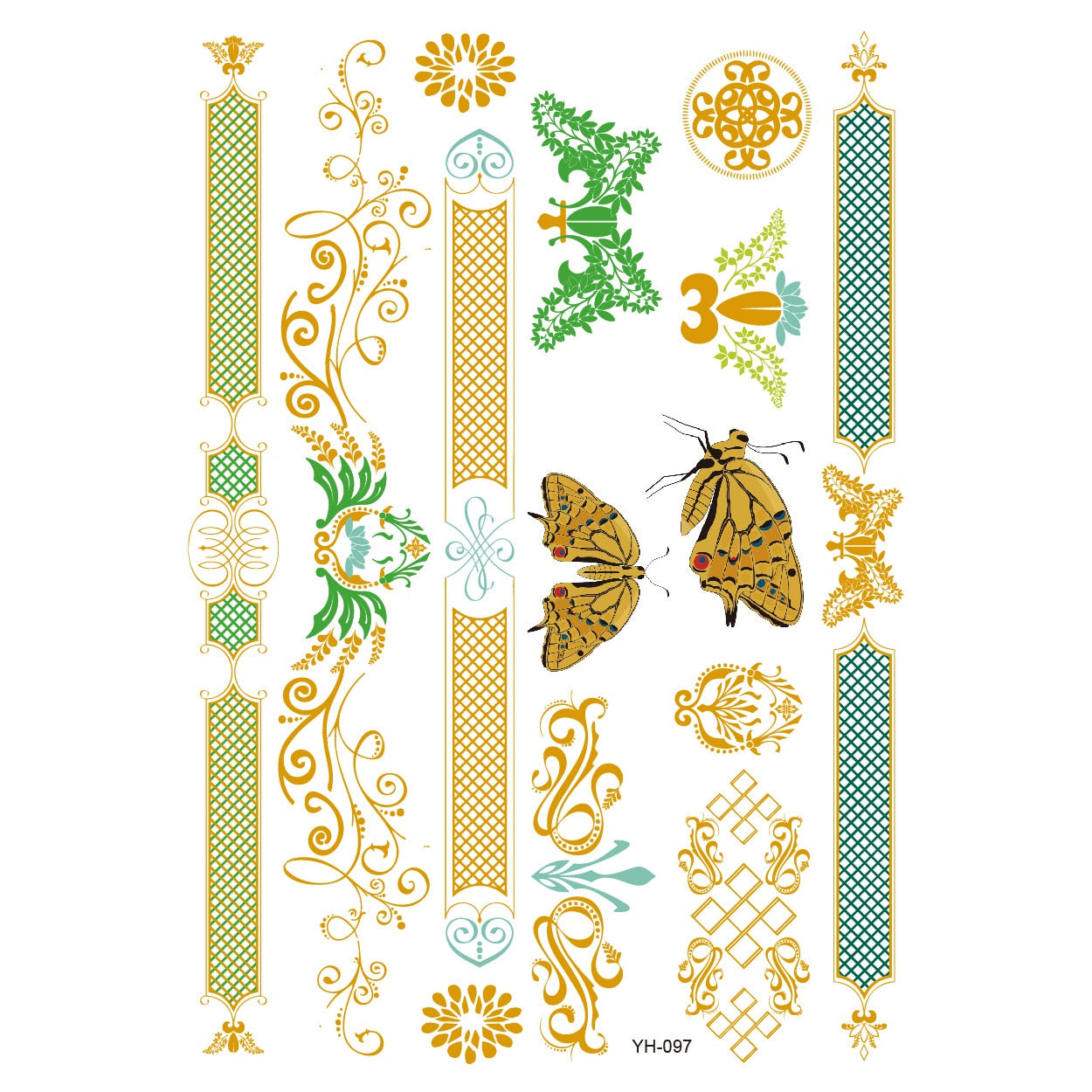 Metallic Body Art Tattoo Sticker - Top Boho