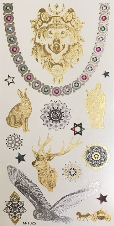 Metallic Body Art Tattoo Sticker - Top Boho