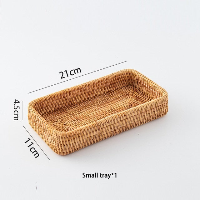Hand-woven Rattan Storage Baskets - Top Boho