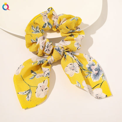Boho Floral Bowknot Hair Ties