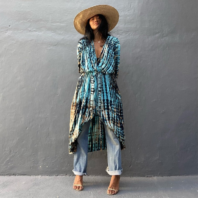 Embroidery Kaftan Boho Beach Tunic - Top Boho