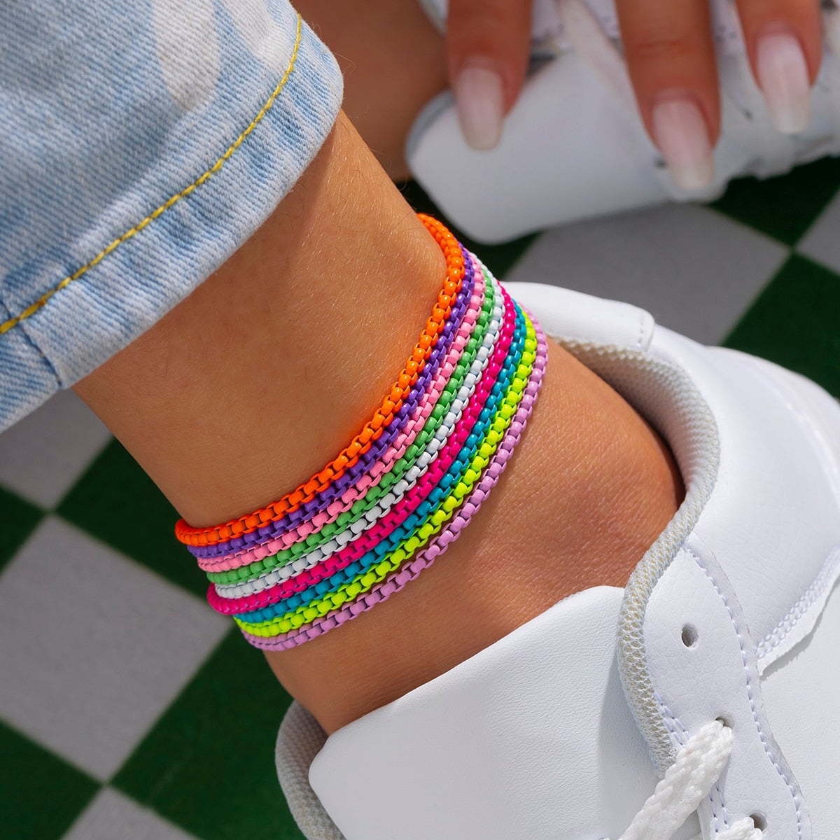 Colorful Iron Chain Anklet - Top Boho