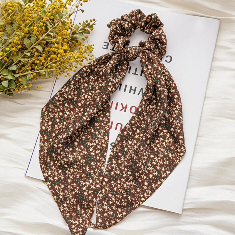 Boho Chic Ribbon Hair Scrunchies
