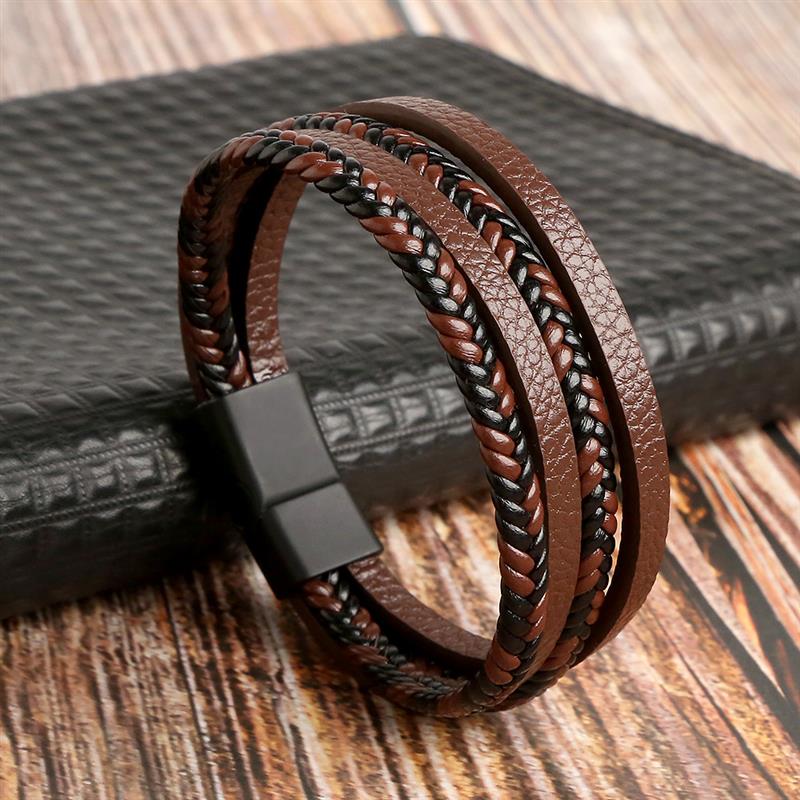 Leather And Tiger Eye Beaded Bracelet